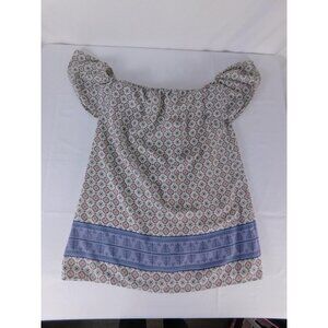 Forever 21 Off Shoulder Floral Blouse Womens Small Boho Lined Ruffle Peasant